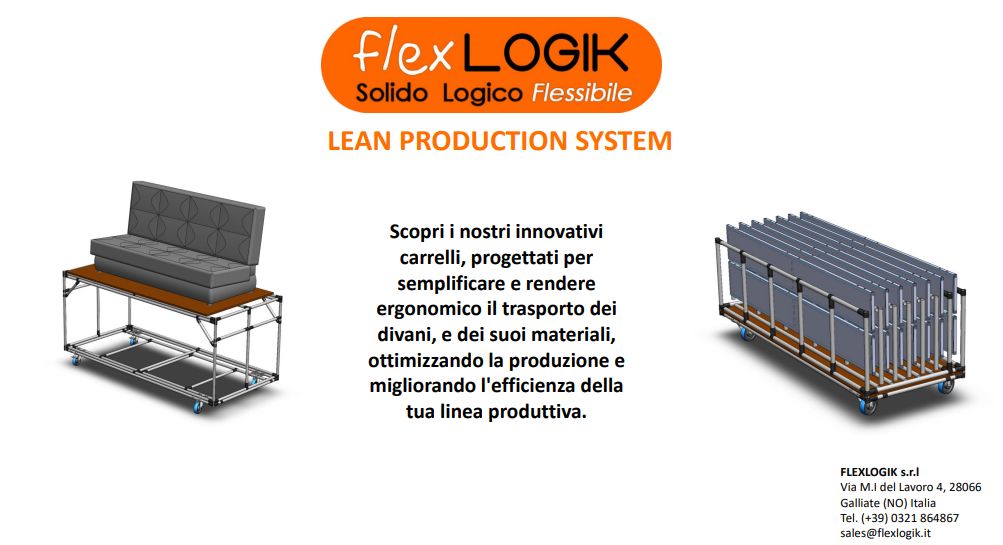 Scopri i nostri innovativi carrelli, progettati per semplificare e rendere più ergonomico il trasporto dei divani, e dei suoi materiali, ottimizzando la produzione e migliorando l'efficienza della tua linea produttiva.